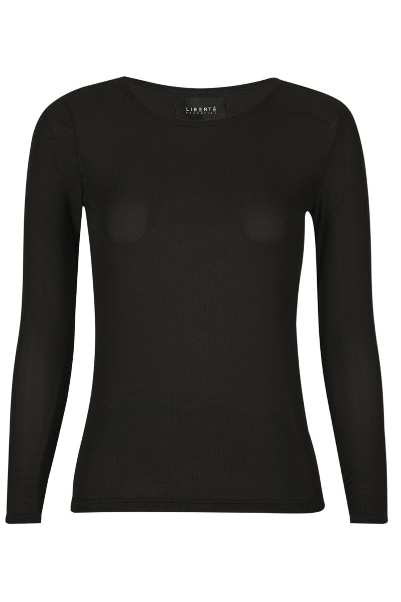 Liberte Mesh Langærmet T-Shirt Sort