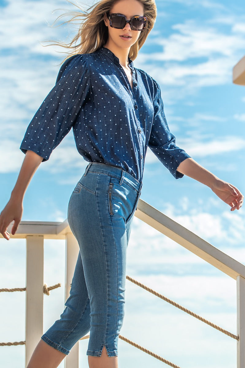 Bessie Lillo Pirat Buks Denim Blå