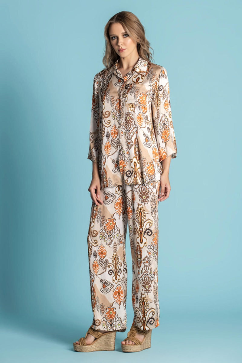 Bessie Lima Buks Print Brun Orange