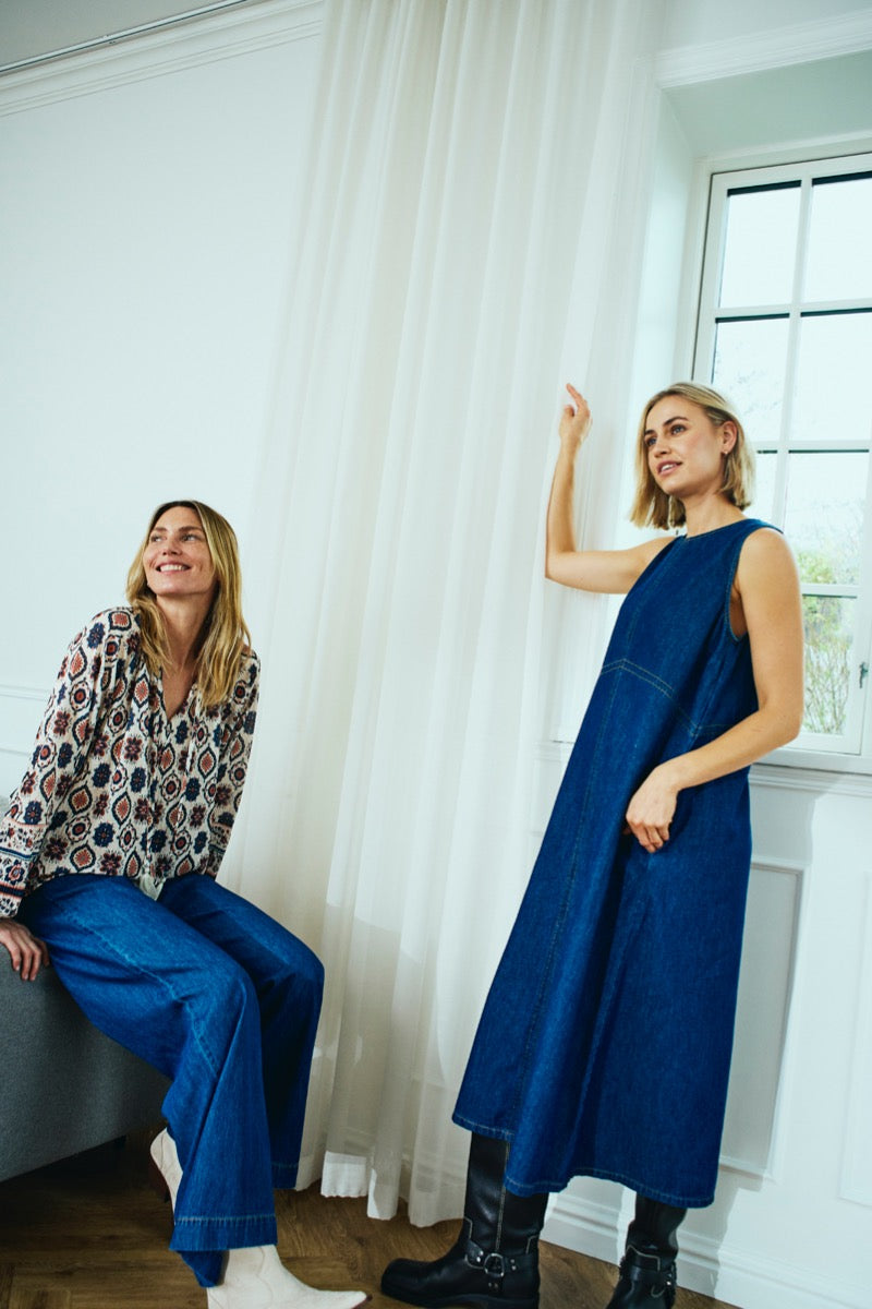 Freequent Lisea Kjole Denim Medium Blå