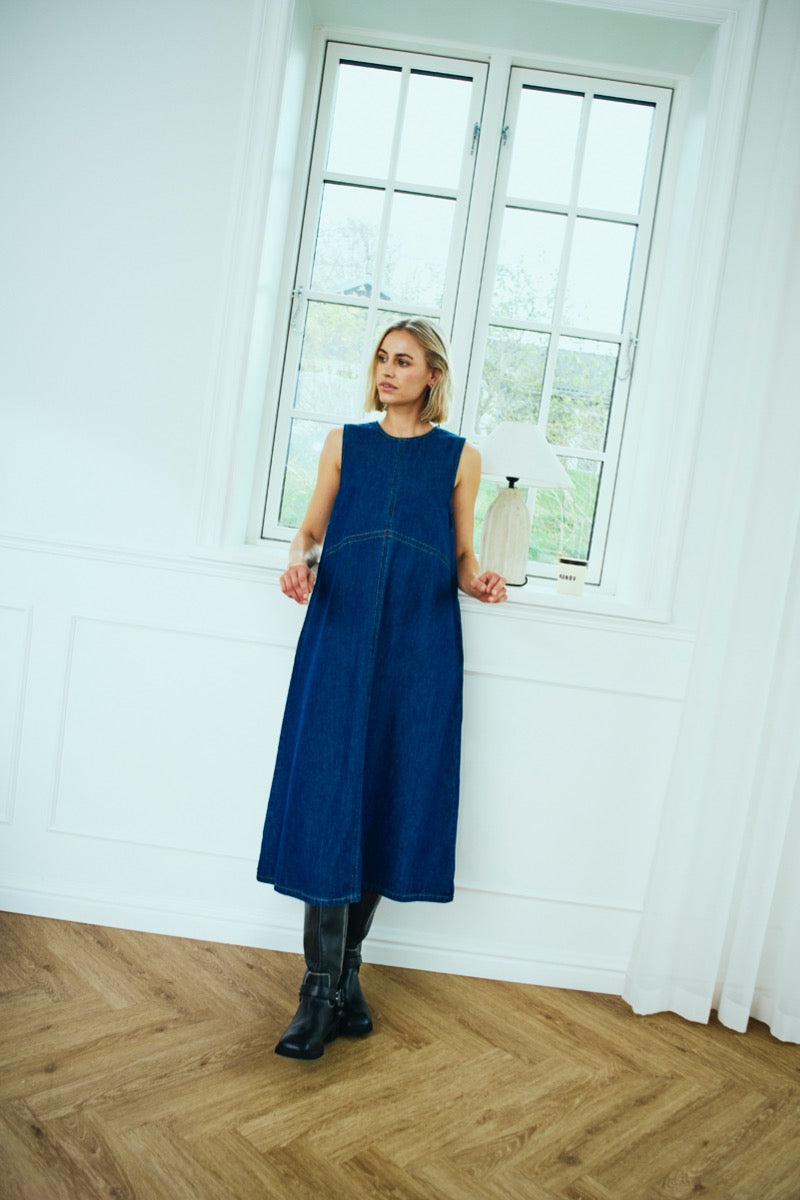 Freequent Lisea Kjole Denim Medium Blå