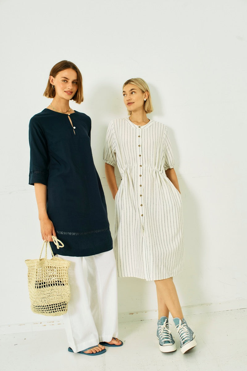 Freequent Linea Kjole Navy Blazer Blå