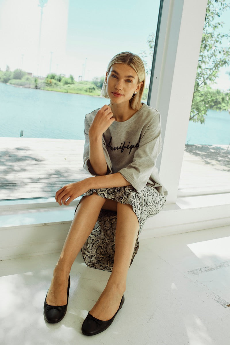 Freequent Luma Nederdel Star Off White Sort