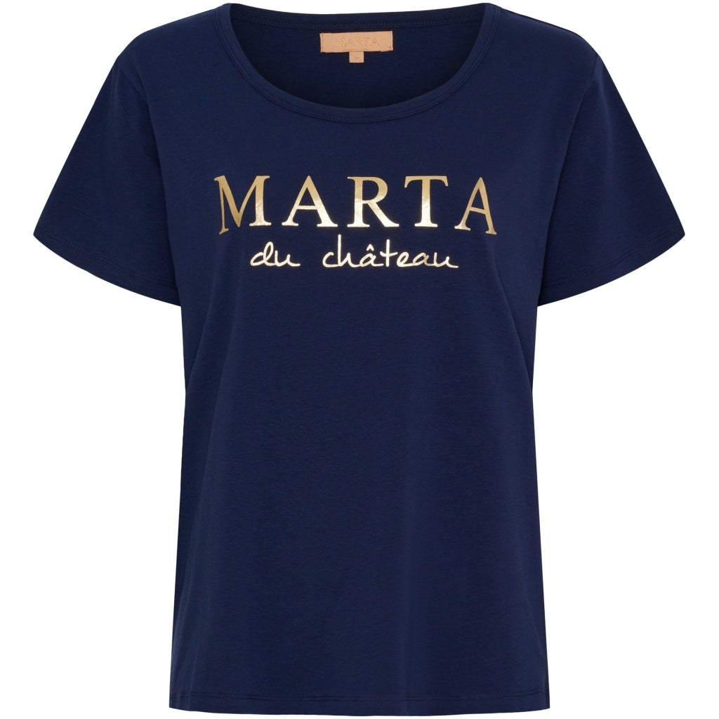 Marta Du Chateau Jeanette T Shirt Navy Blå