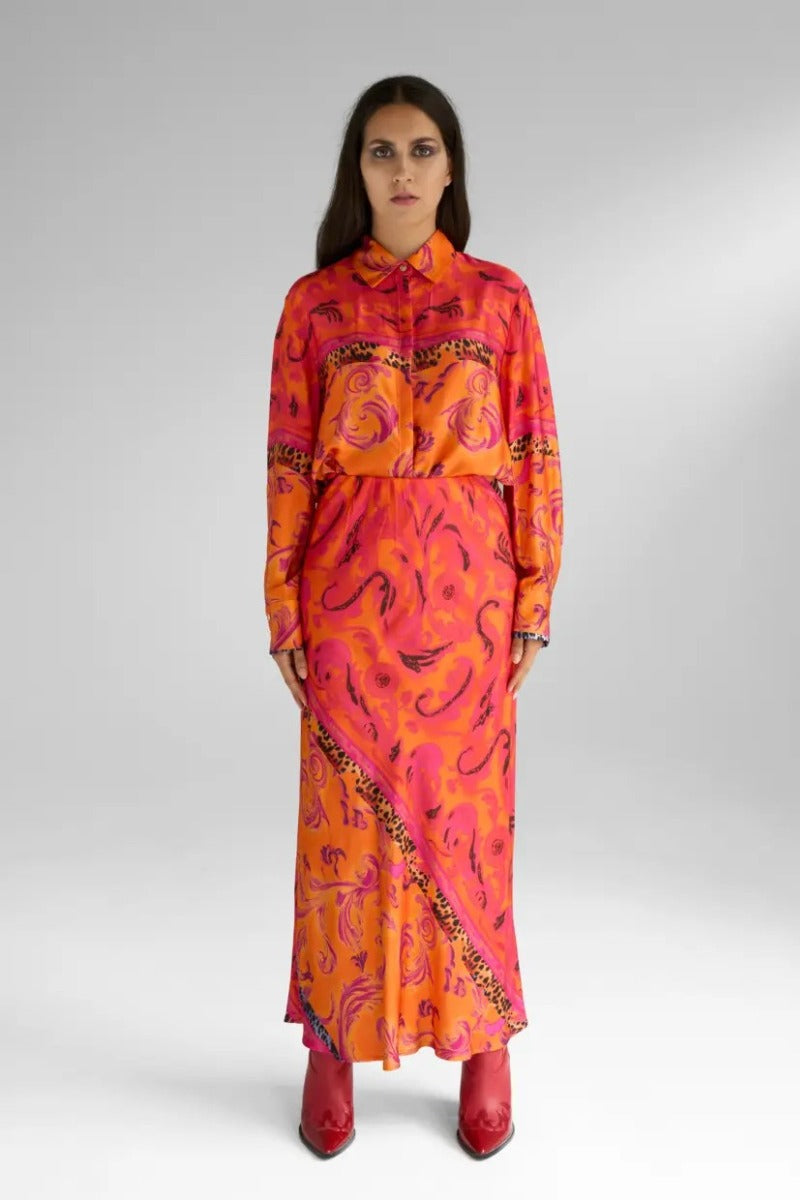 MISS GOODLIFE Bluse Shine Bright Orange Pink