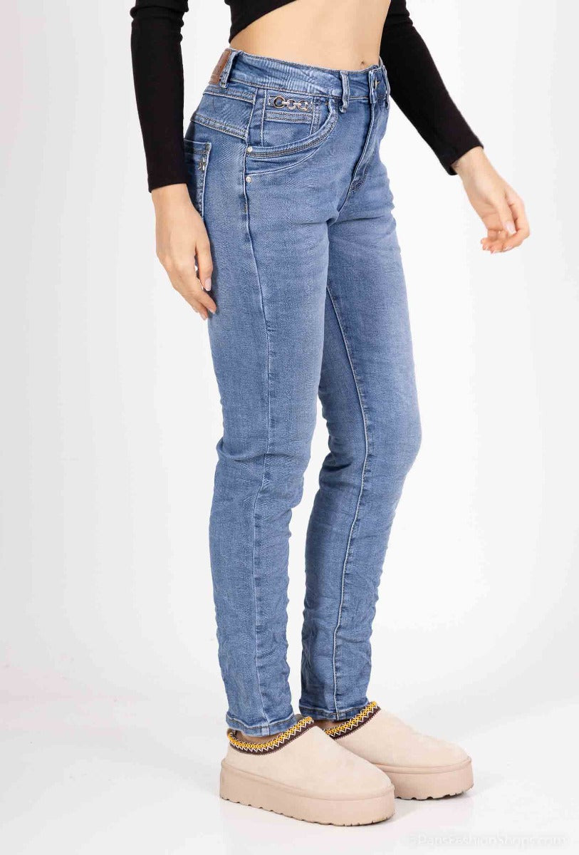 Karostar SUM Jeans Lynlås Pocket Chain Blå
