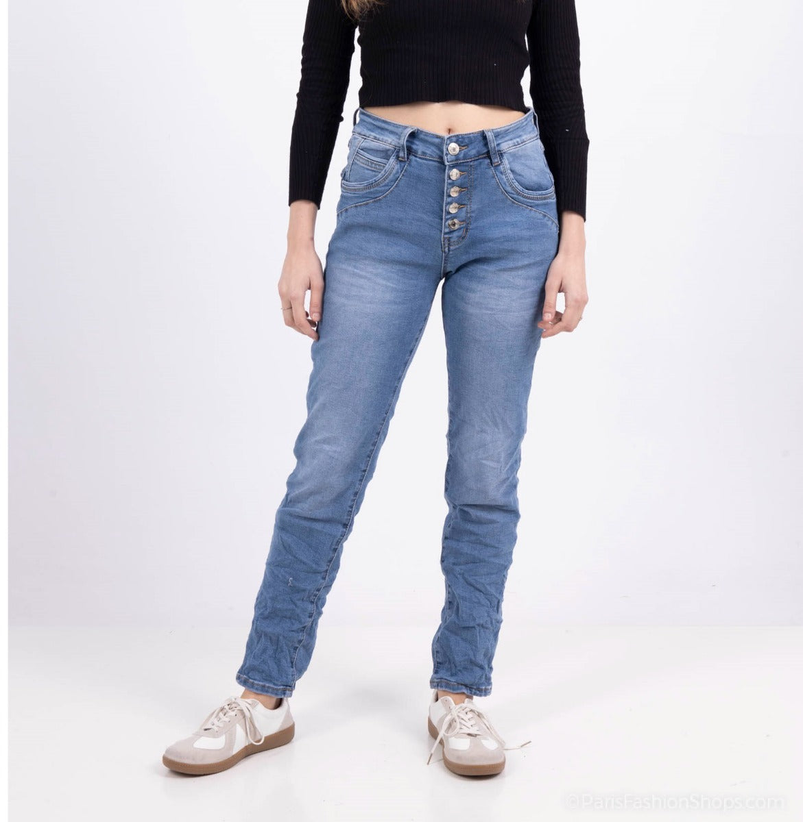 Karostar SUM Jeans Knapper Boyfriend Blå