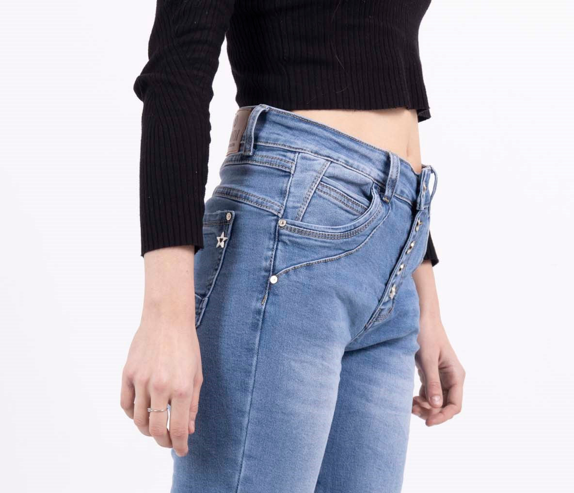 Karostar SUM Jeans Knapper Boyfriend Blå