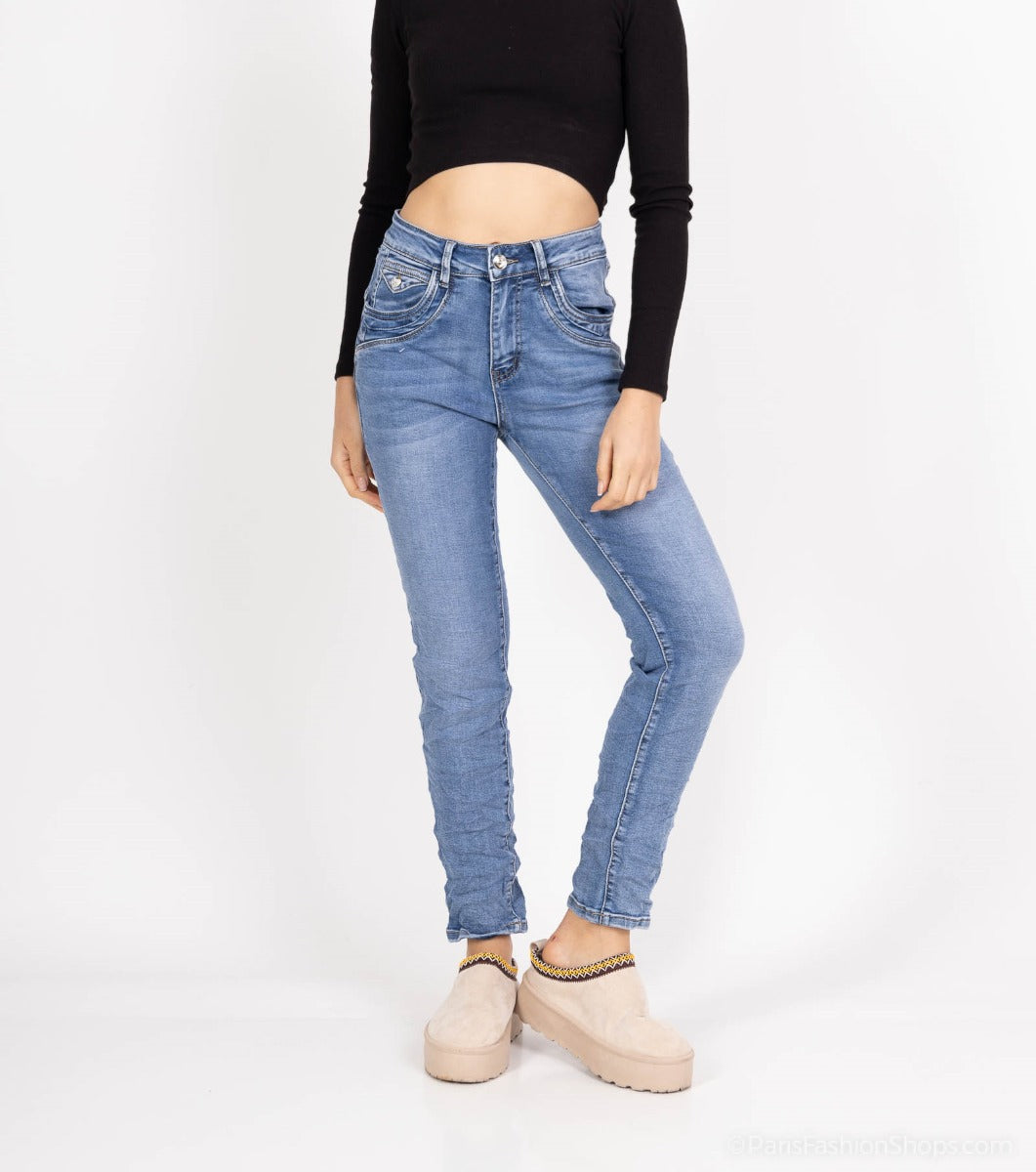 Karostar SUM Jeans Lynlås Heart On Pocket Blå