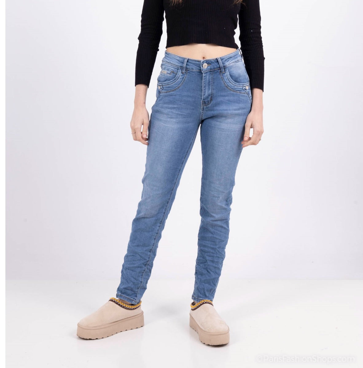 Karostar SUM Jeans Lynlås Logo On Pocket Blå