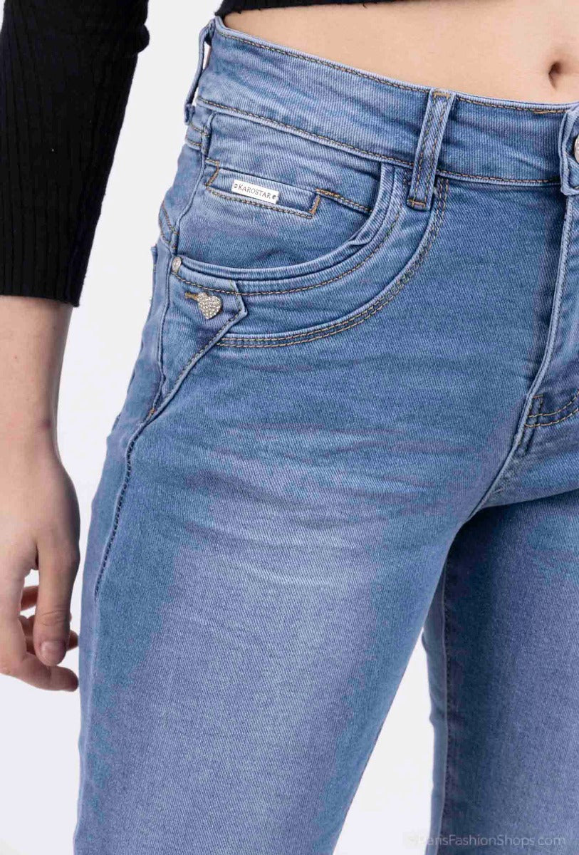 Karostar SUM Jeans Lynlås Logo On Pocket Blå