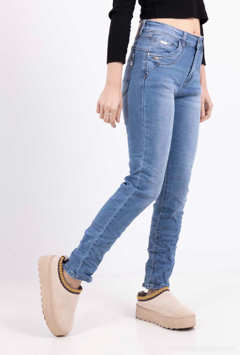 Karostar SUM Jeans Lynlås Logo On Pocket Blå