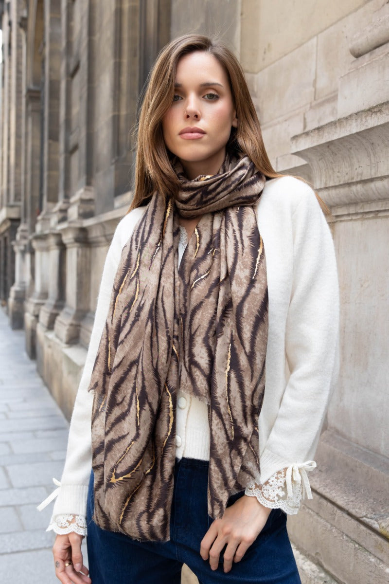 Löwenstein Tørklæde Zebra Taupe