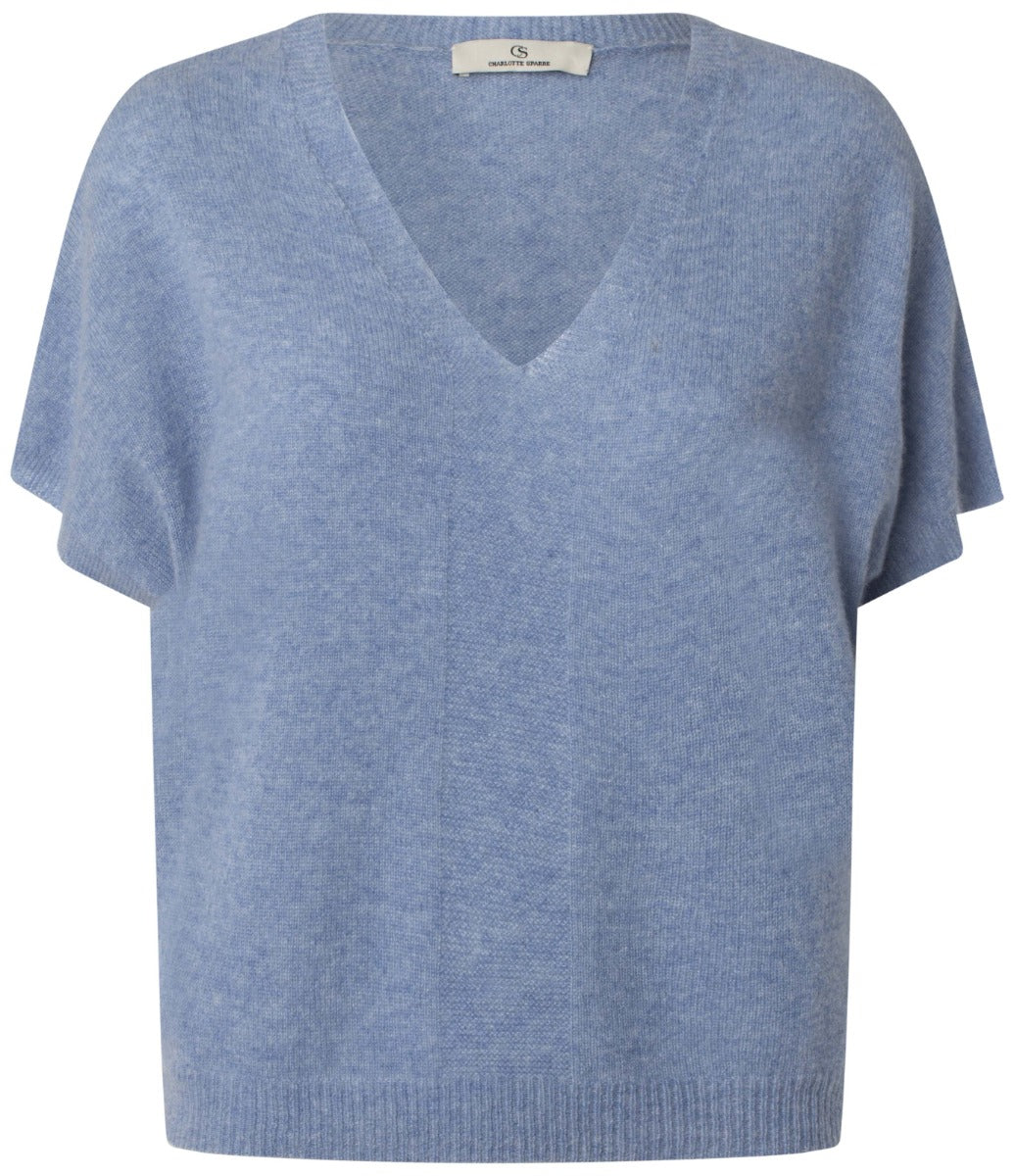 Charlotte Sparre My Cashmere Top Solid Lys Blå