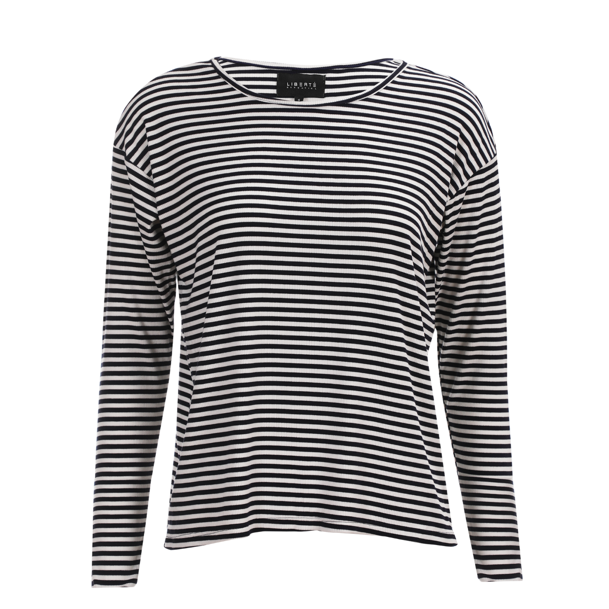 Liberte Natalia LS Boxy Bluse Stribet Navy Creme