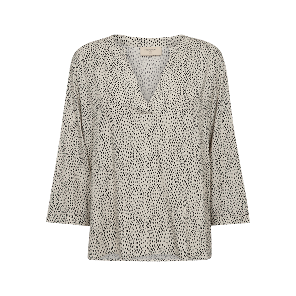 Freequent Adney Bluse Prikker Moonbeam w Sort