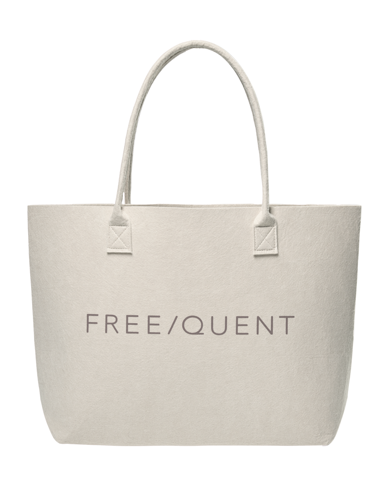 Freequent Felt Taske Logo Moonbeam w Morel