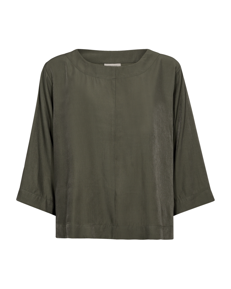Freequent Wednesday Bluse Dusty Olive Grøn