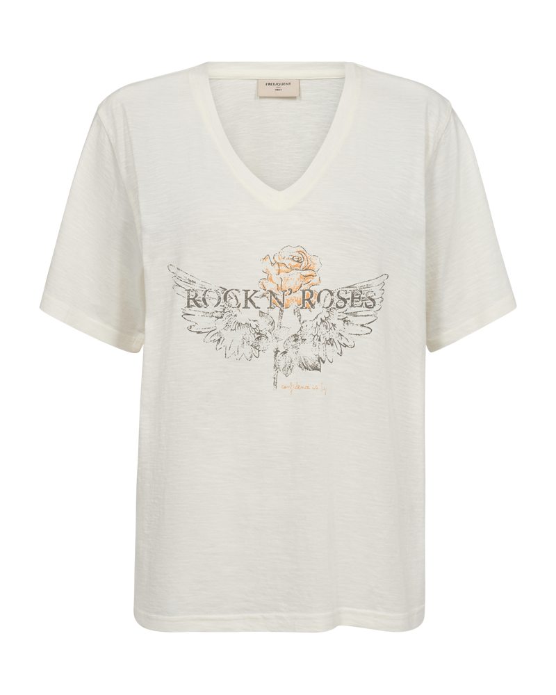 Freequent Azing T-shirt Tofu Creme m Orange