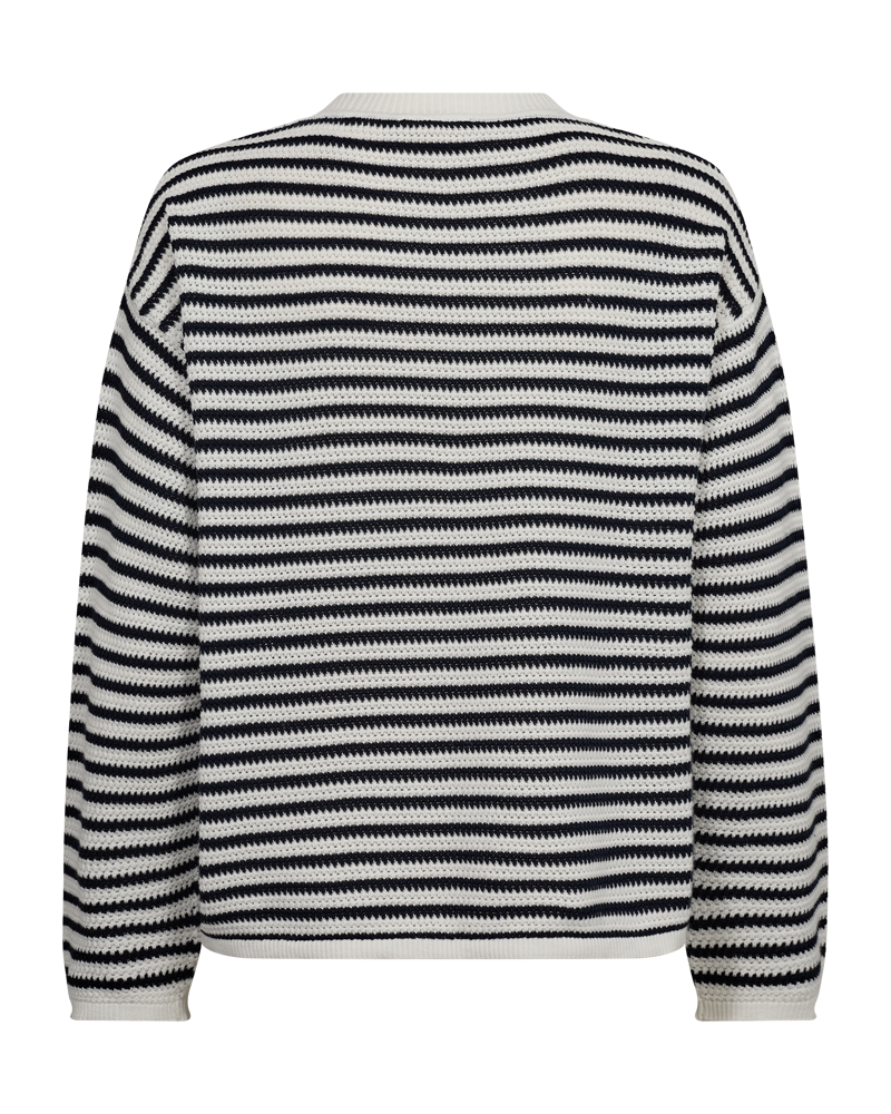 Freequent Domo Pullover Off White Navy Blazer