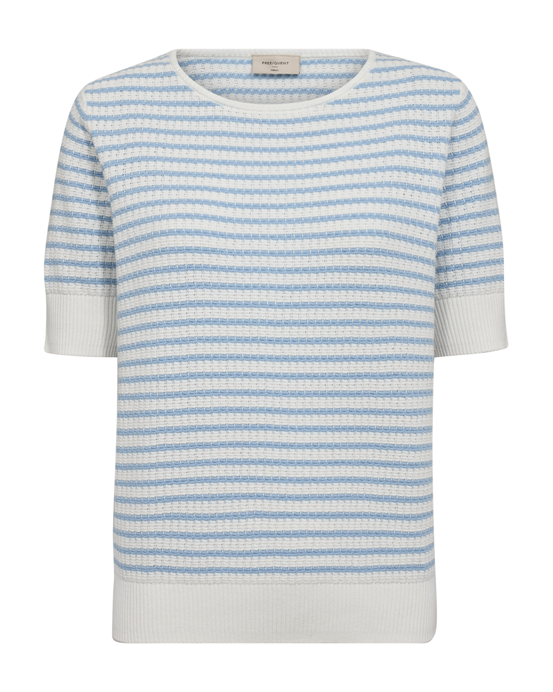 Freequent Dodo Pullover Star Off White Chambray Blå