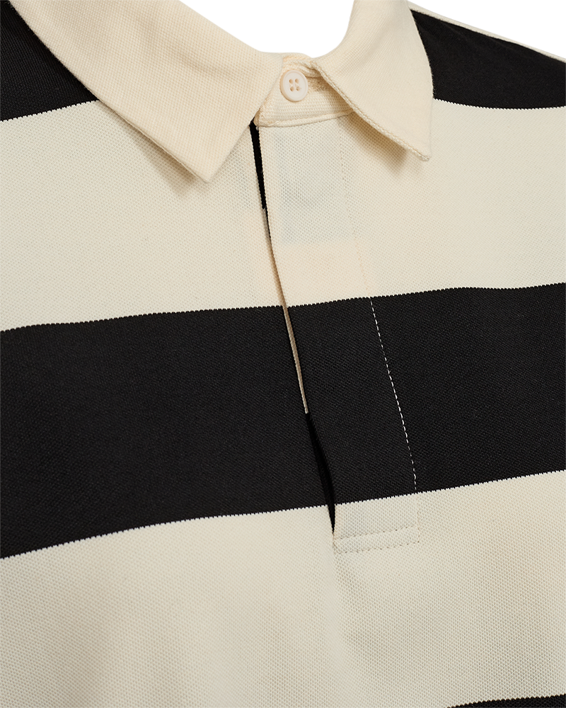 Freequent Nilla Polo Skjorte Stribet Sort Star Off White