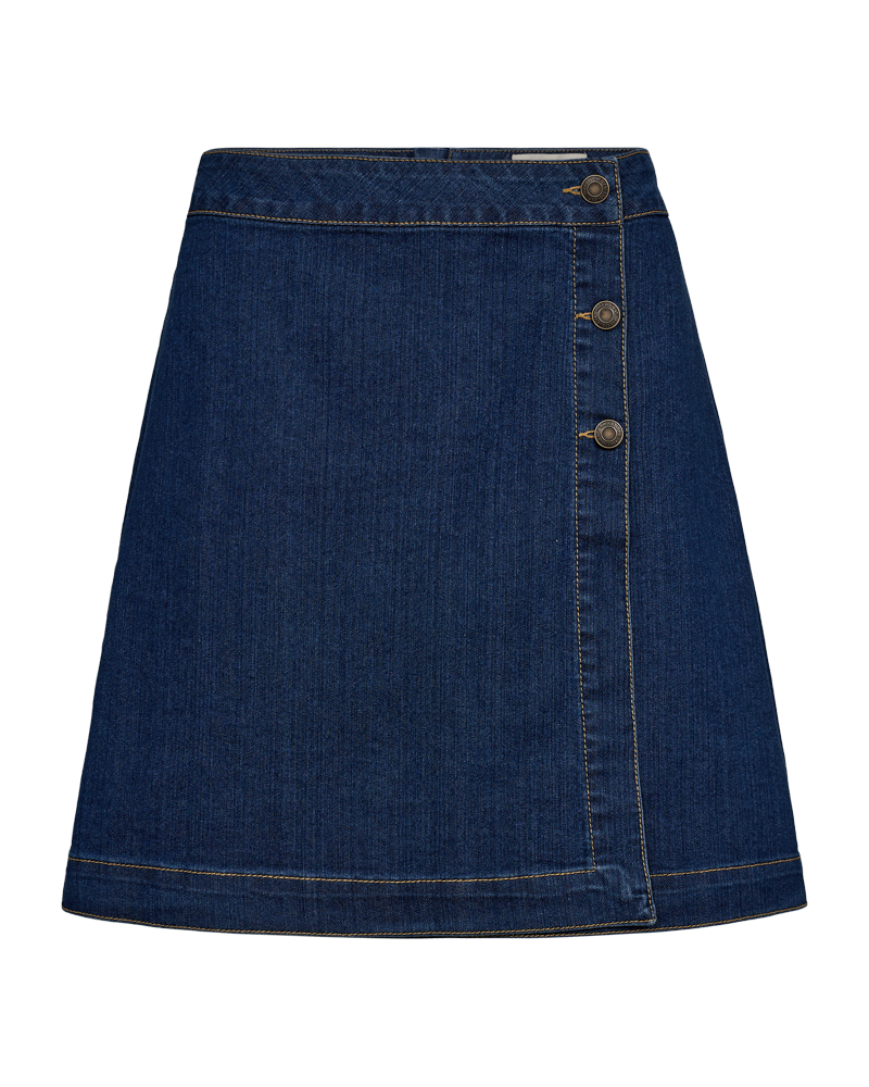 Freequent Lori Nederdel Medium Blå Denim