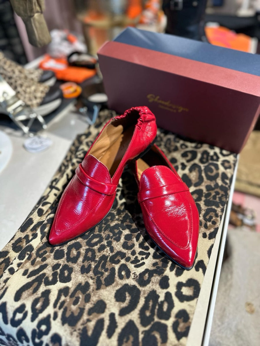 ShoeDesign LUCY Ballerina Skind Rød