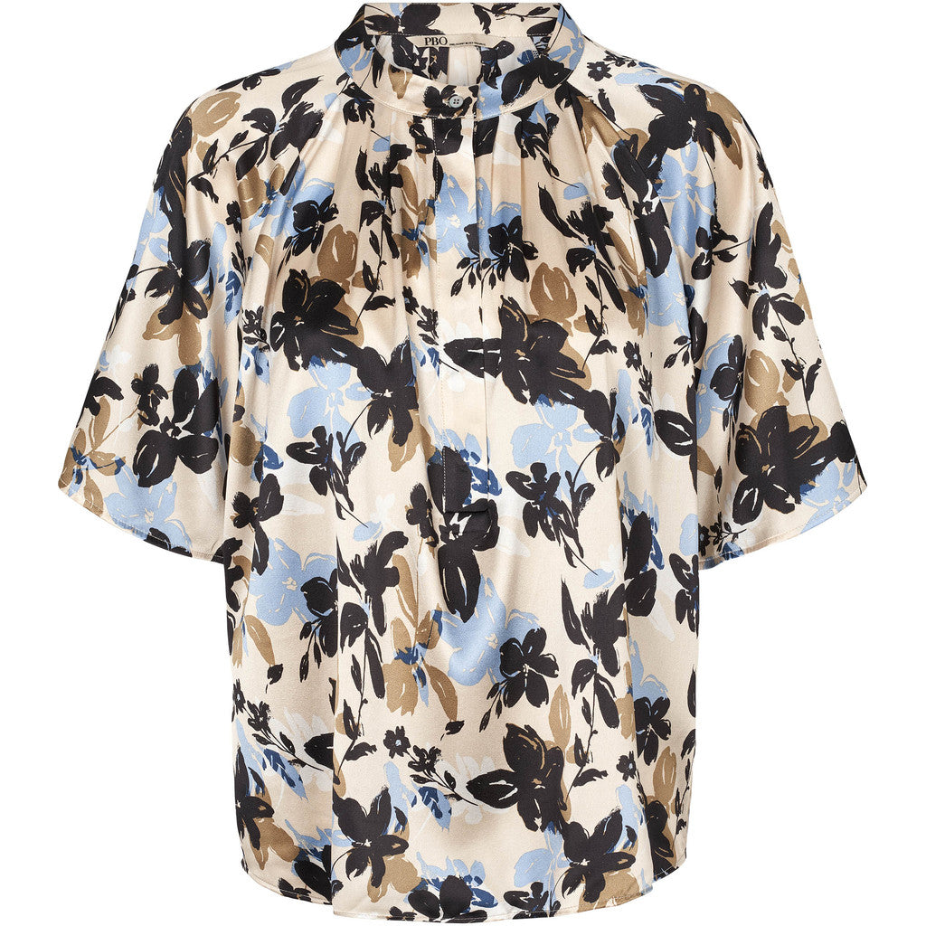 PBO Opala Bluse Flowerprint Blå