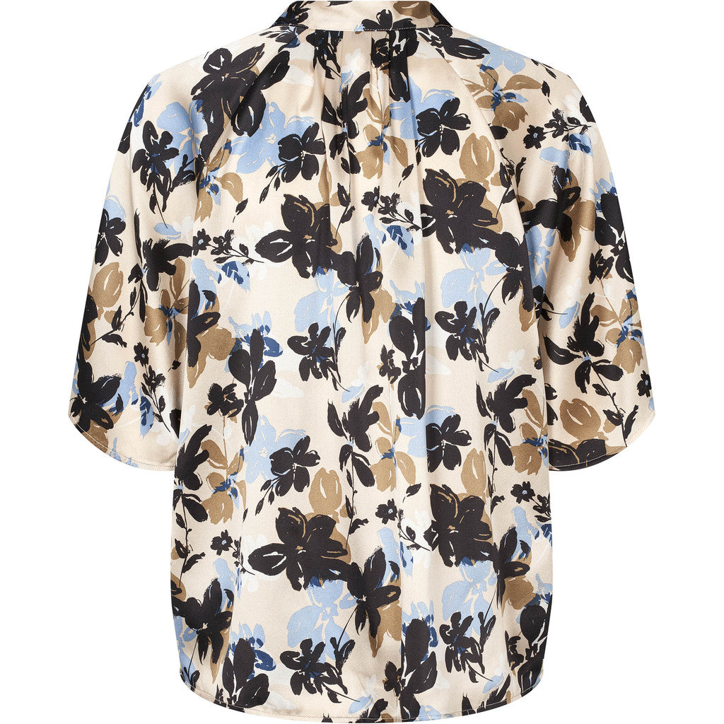 PBO Opala Bluse Flowerprint Blå