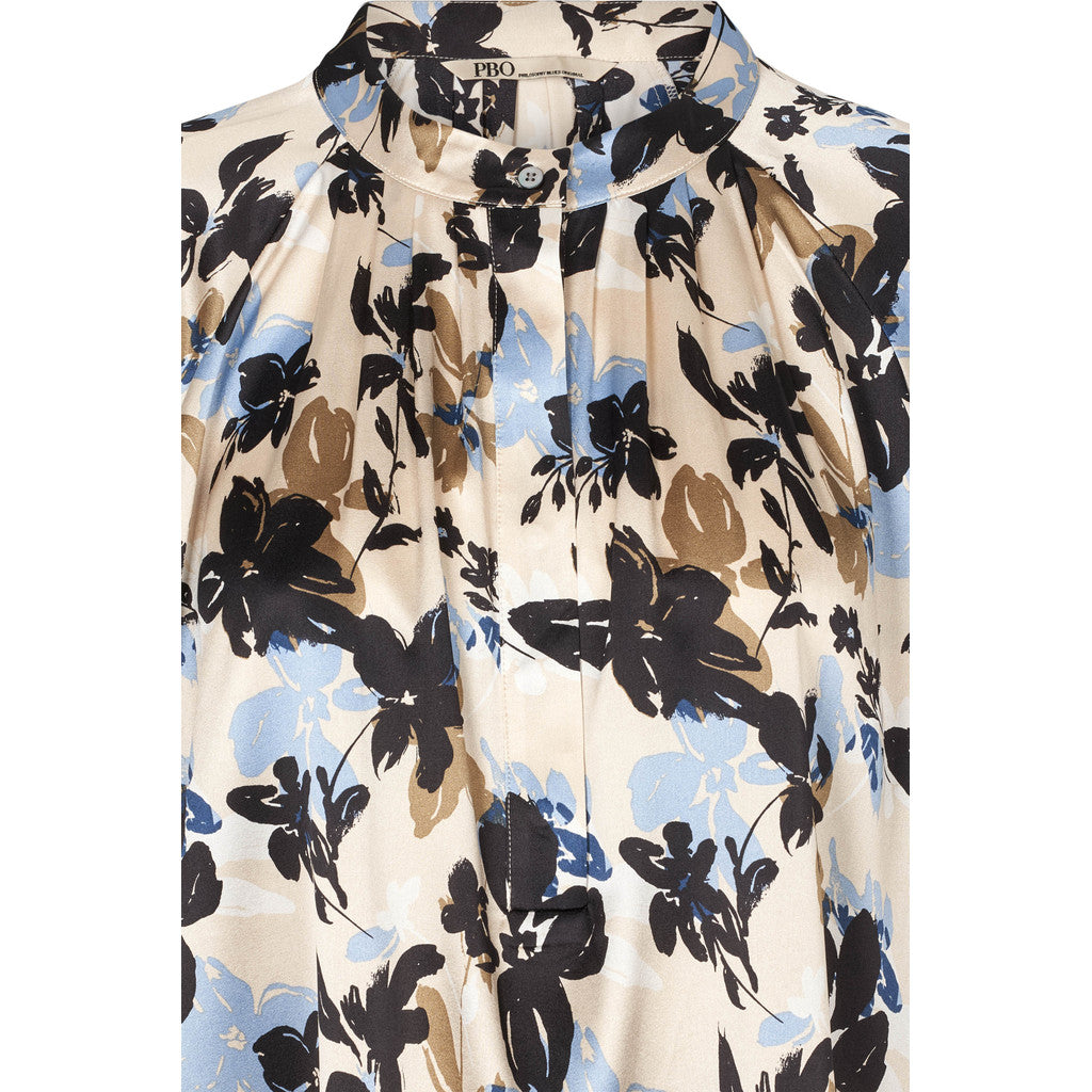 PBO Opala Bluse Flowerprint Blå