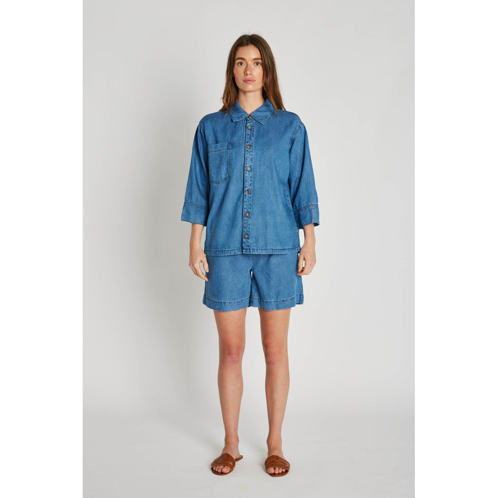 PBO Kao Bluse Denim Blå