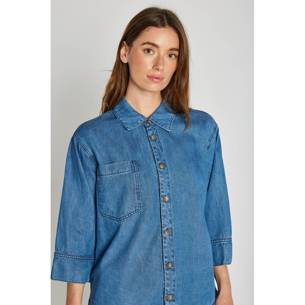 PBO Kao Bluse Denim Blå