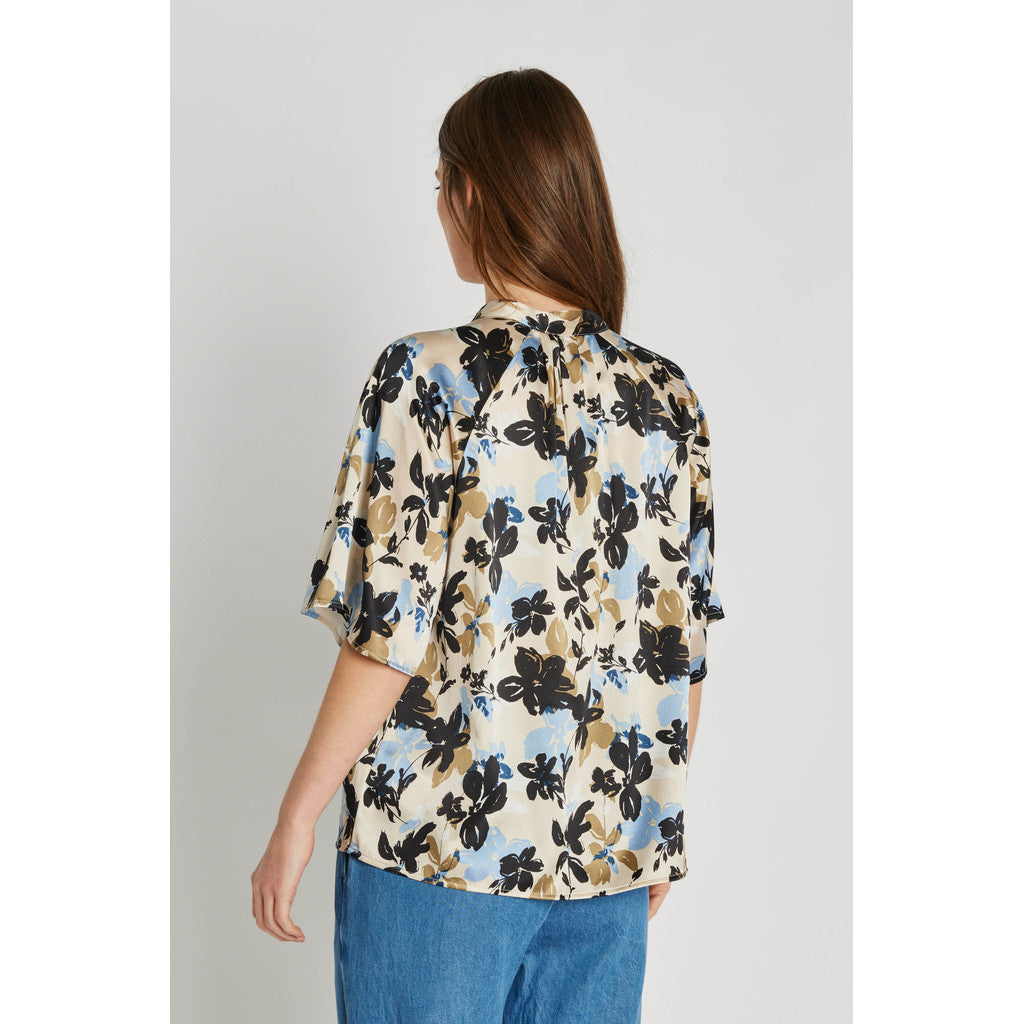 PBO Opala Bluse Flowerprint Blå