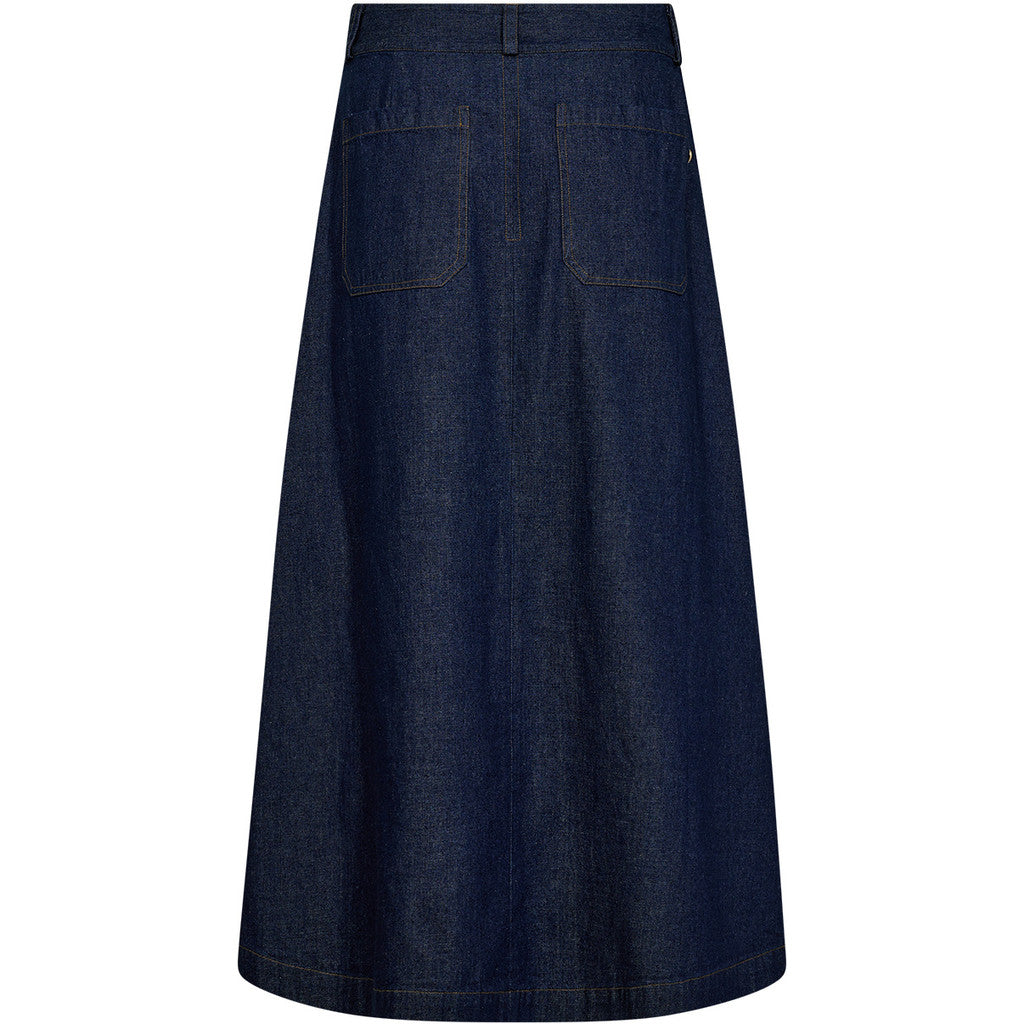 Pieszak PD Harper Nederdel Chambrey Pleat Rinse Denim Blå
