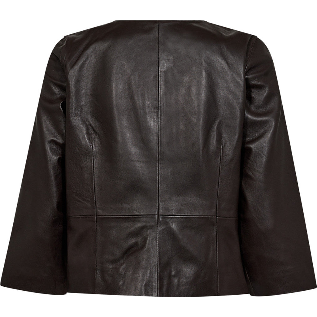 Pieszak PD Lanni Jakke 3/4 Sleeve Leather Coffee Sort Brun