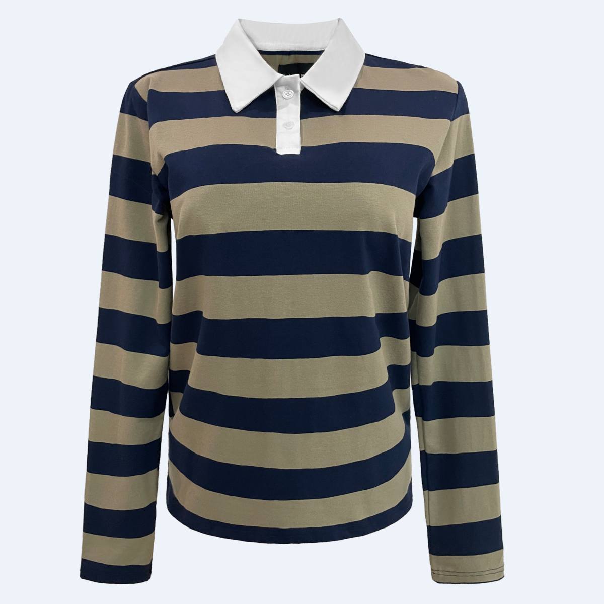 Liberte Polo Skjorte Langærmet Stribet Army Navy