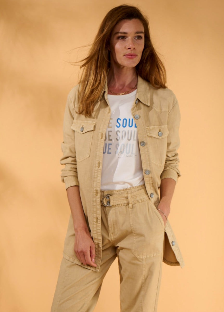 Red Button Nana LinenLook Jakke Hazelnut Sand