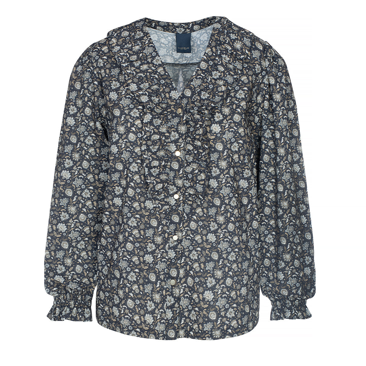 One Two Romana Skjorte Blomstret Sort