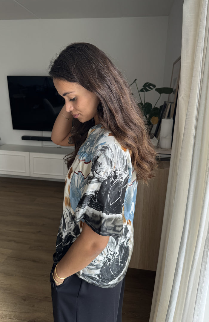 2 Biz Ruby Bluse Border Blå