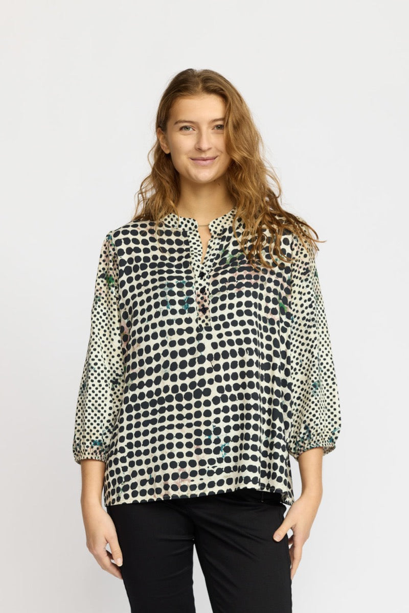 2 Biz Sabira Bluse Prikker Sort