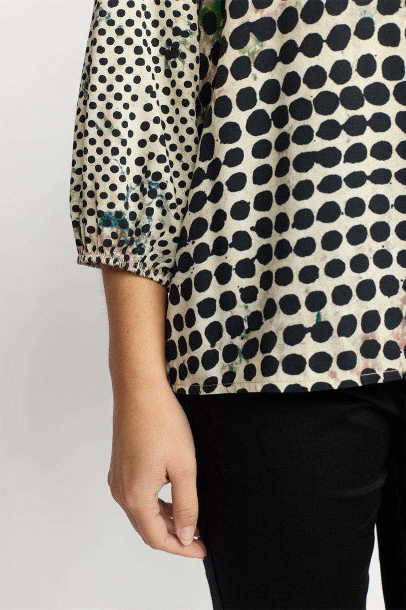 2 Biz Sabira Bluse Prikker Sort