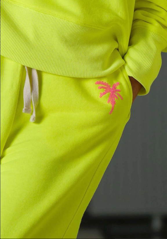 MISS GOODLIFE Joggingbukser Palmtree Pailette Neongul