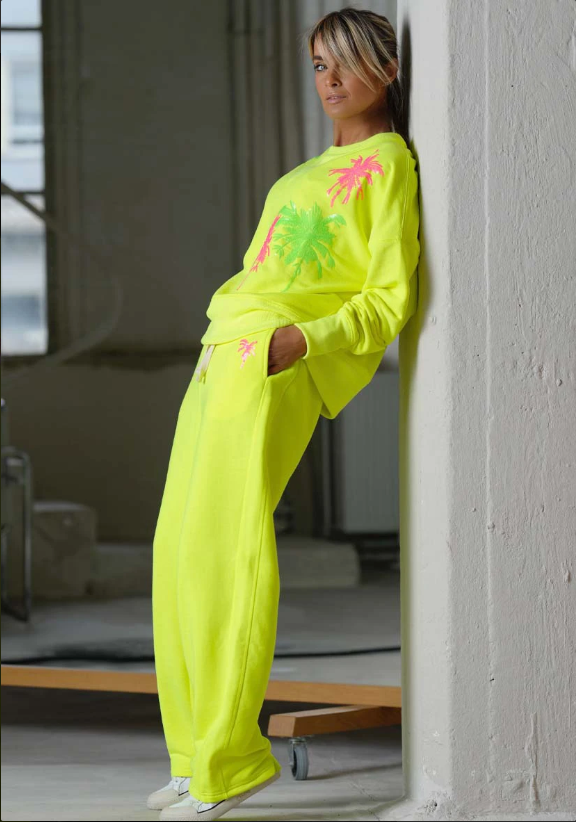 MISS GOODLIFE Joggingbukser Palmtree Pailette Neongul