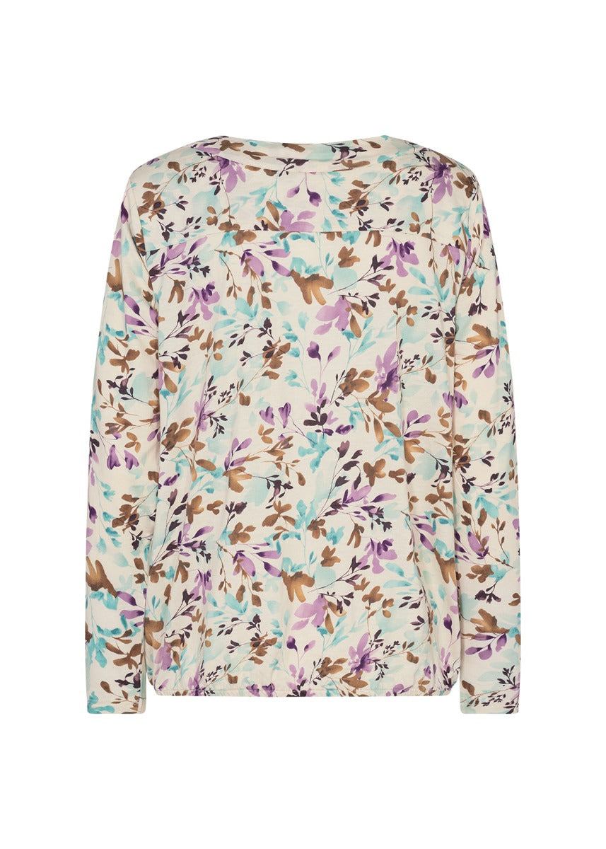 Soyaconcept Felicity AOP359 T-Shirt Hvid med Lilla Blade