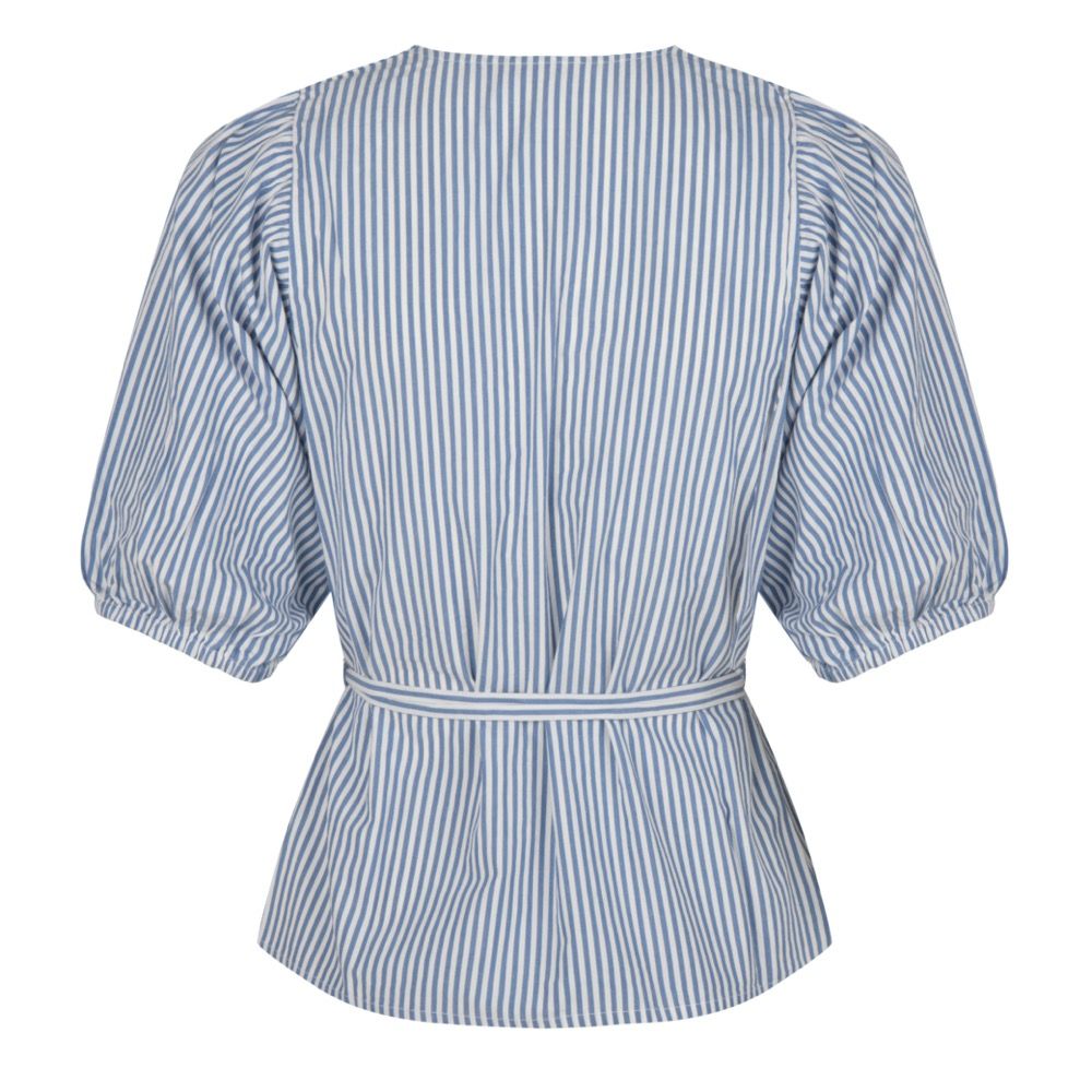 ESQUALO Blouse Overlap Stripes Blue White