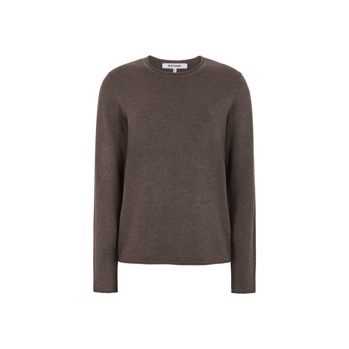 Soft Rebels Marla Strik O-Neck Roll Coffee Brun