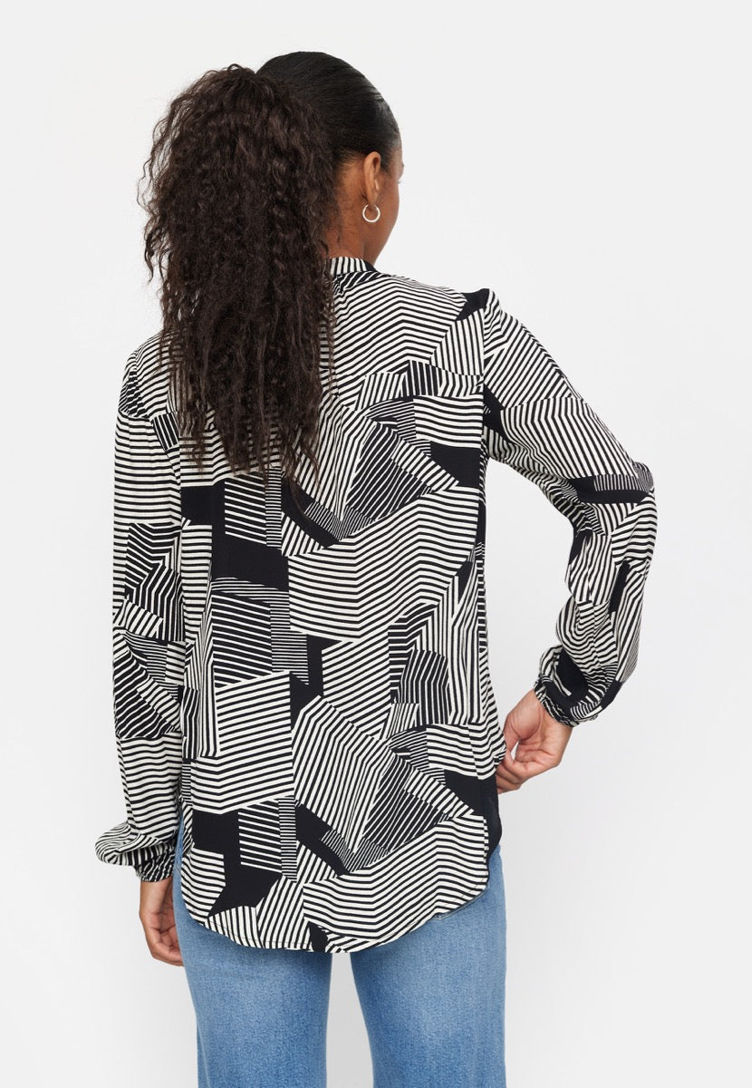 Soft Rebels Anna Skjorte Simpel Geometrisk Sort