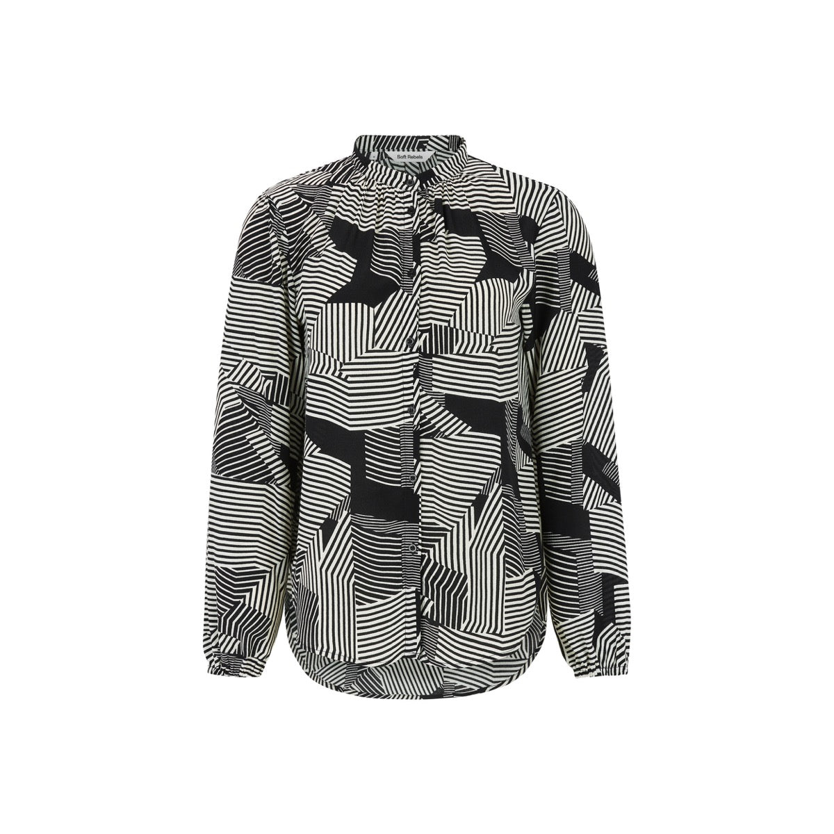 Soft Rebels Anna Skjorte Simpel Geometrisk Sort