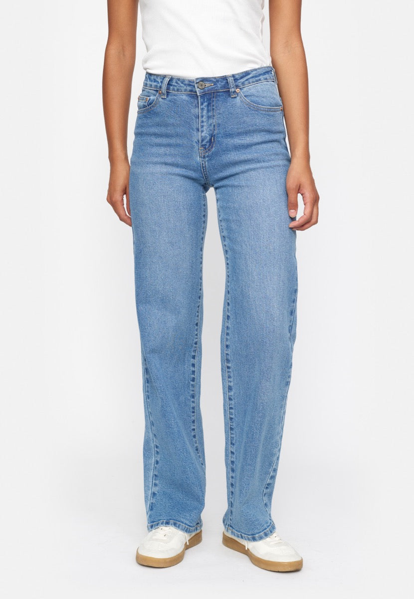 Soft Rebels Willa Midwaist Wide Jeans True Blå